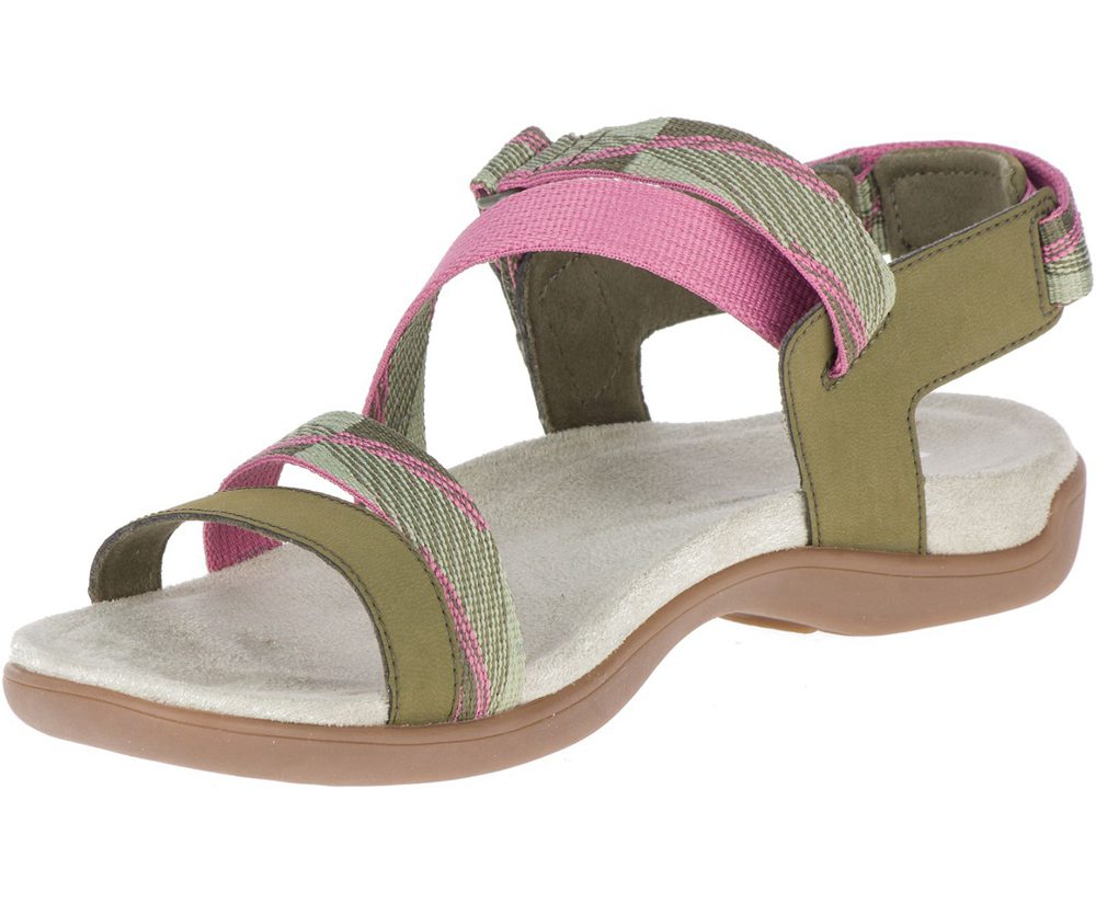 Sandálias Senhora - Merrell District Mendi Backstrap - Verde Oliva - UVL635107